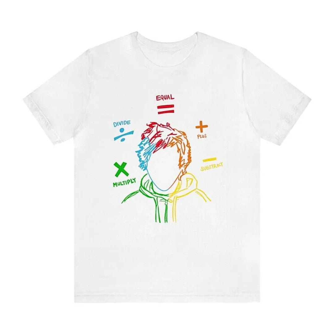 Camiseta Básica Ed Sheeran The Math Tour Branco