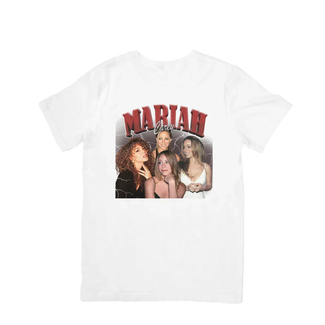 Camiseta Básica Mariah Carey Aesthetic Retro Branco