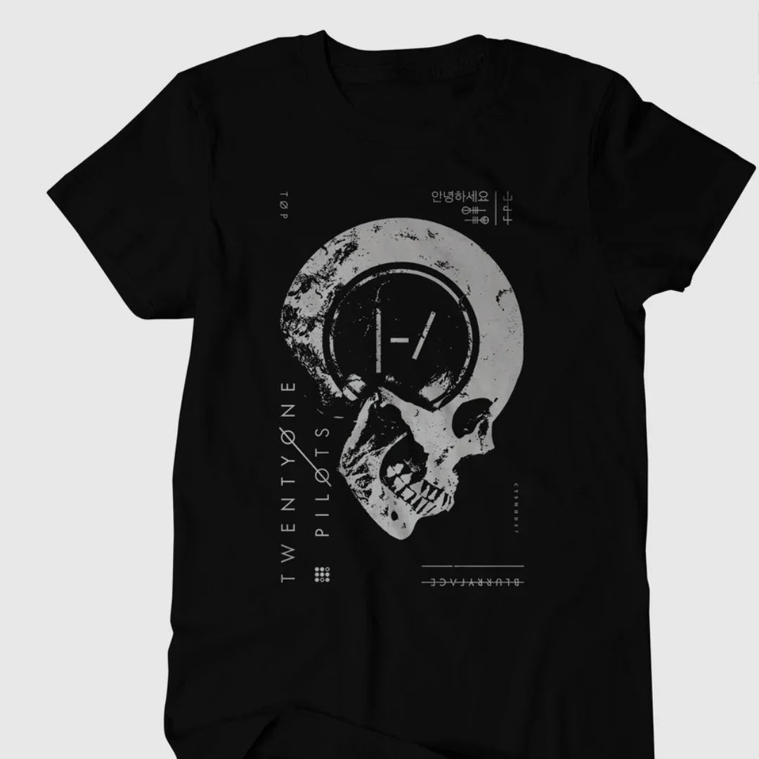 Camiseta Básica Twenty One Pilots Blurryface Vintage Preto