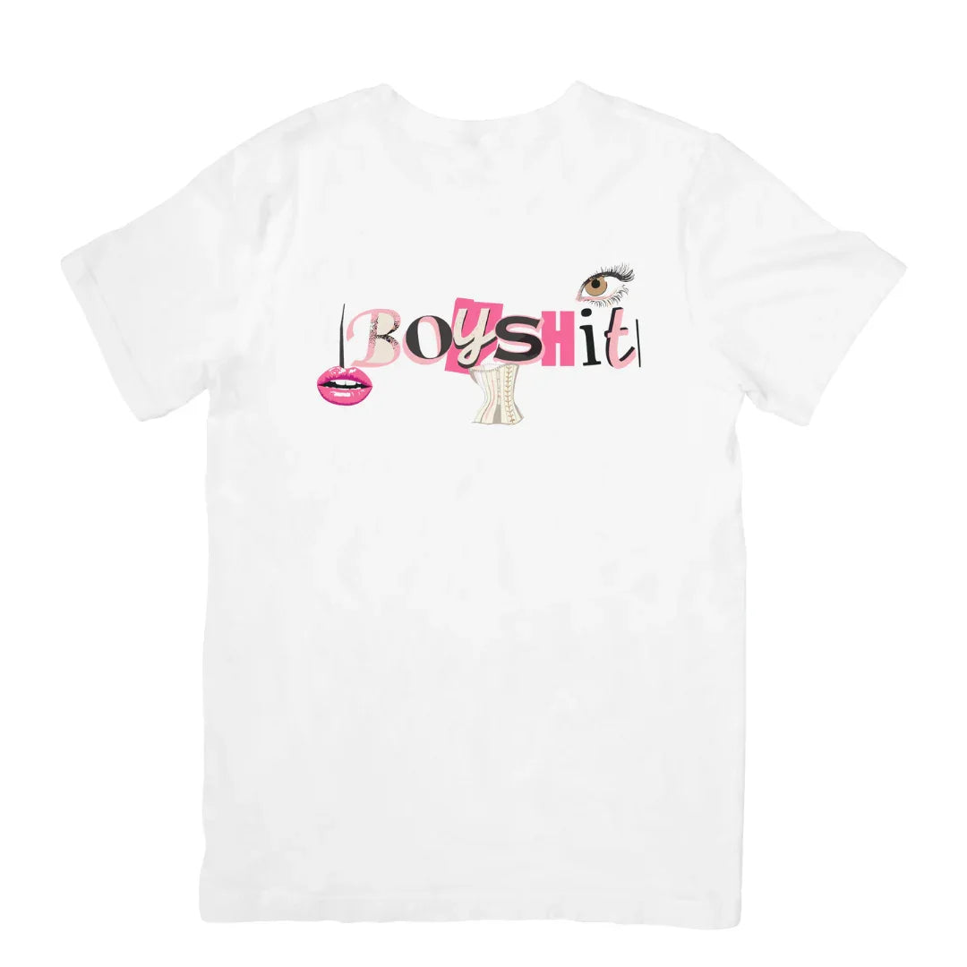 Camiseta Básica Madison Beer Boyshit Branco