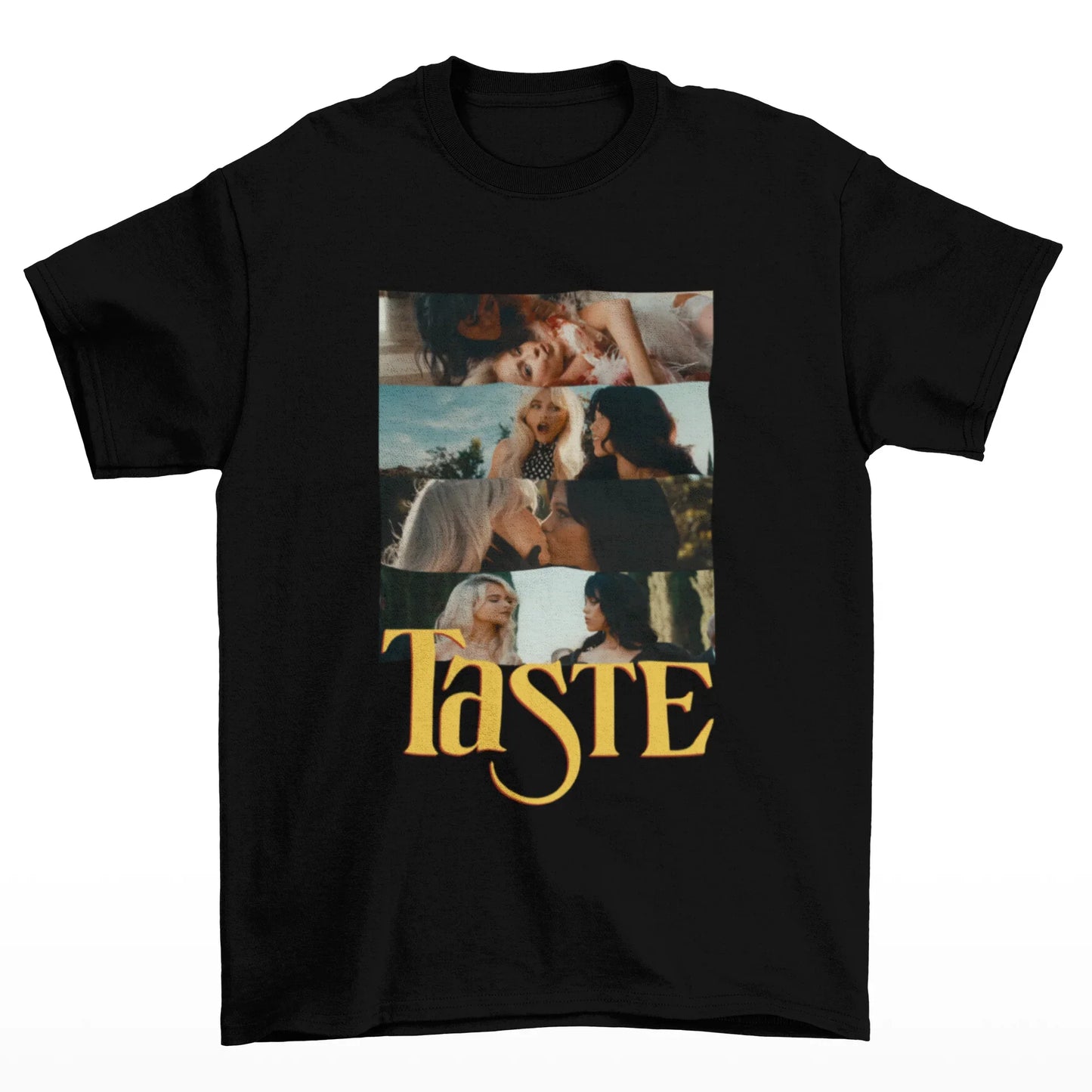 Camiseta Básica Sabrina Carpenter Taste Single-PRETO