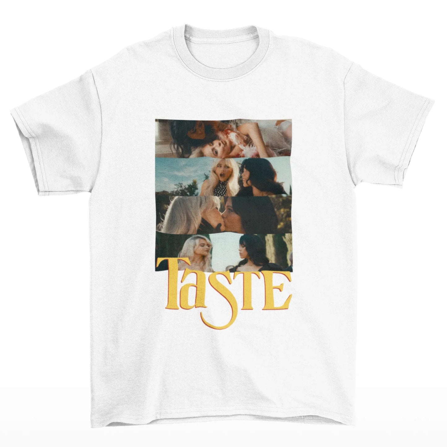 Camiseta Básica Sabrina Carpenter Taste Single-BRANCO