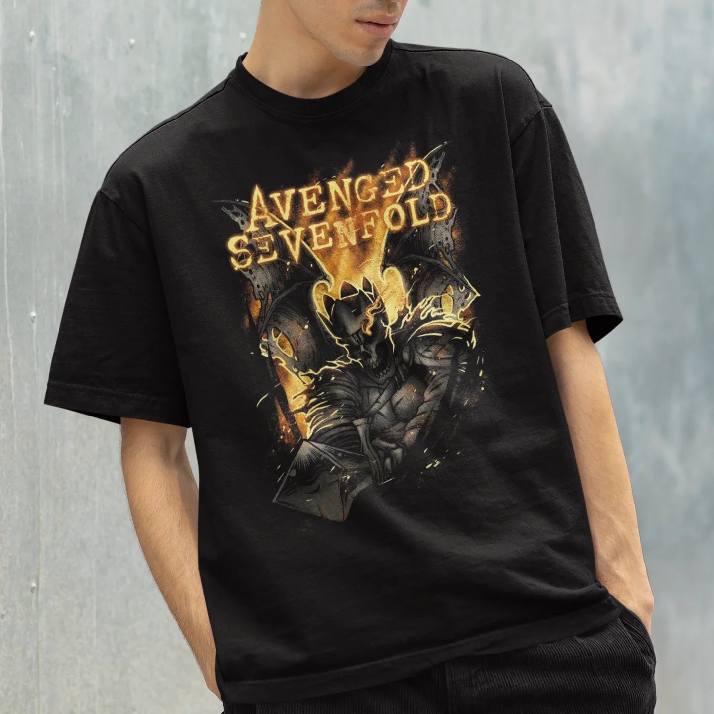 Camiseta Básica Avenged Sevenfold Fire