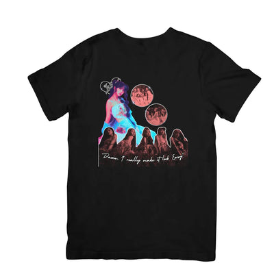 Camiseta Básica Le Sserafim Down - preto