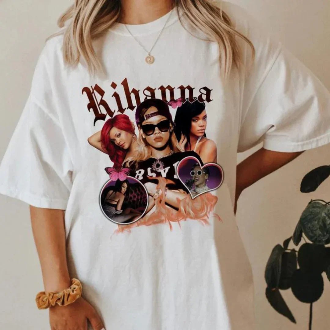 Camiseta Básica Rihanna Digital