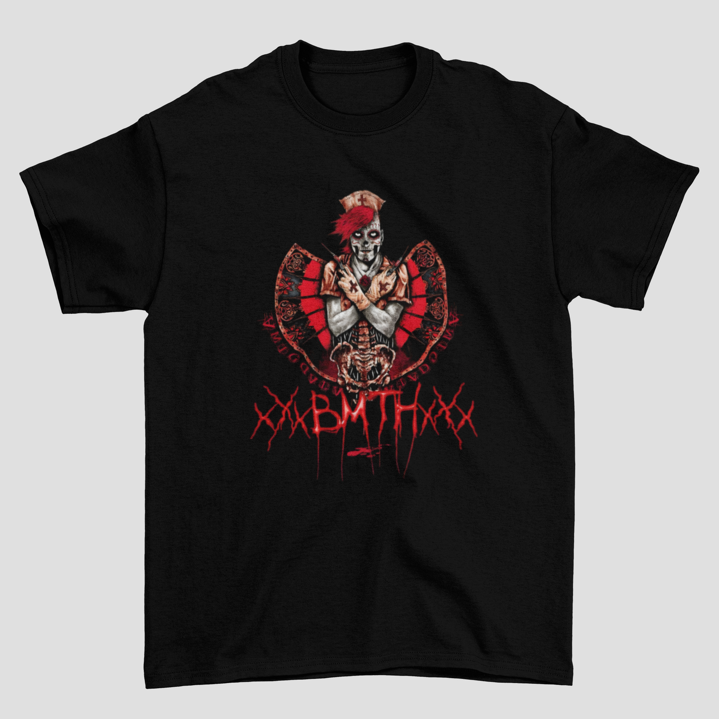 Camiseta Básica Bring Me The Horizon Red Skull