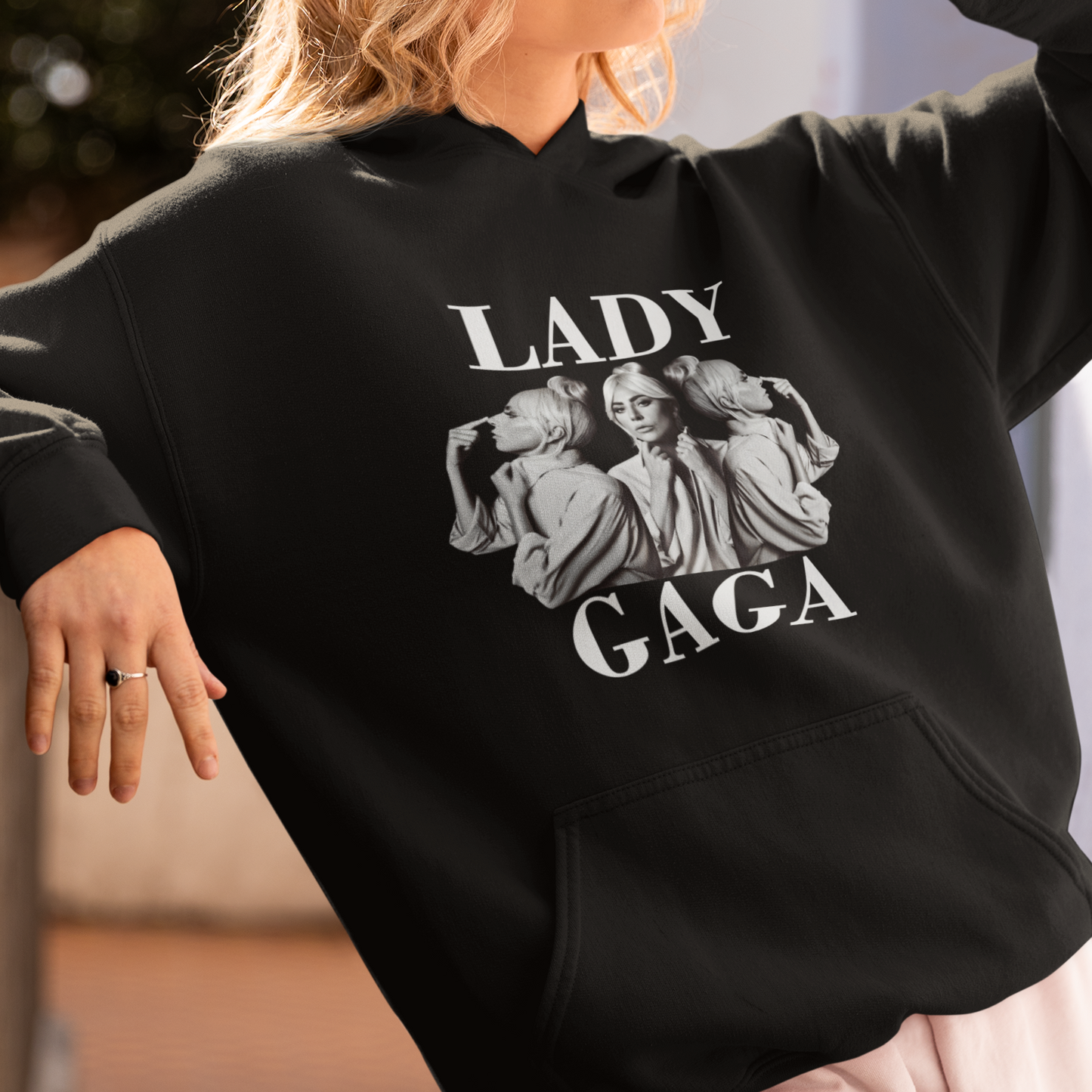 Moletom Canguru Lady Gaga P&B