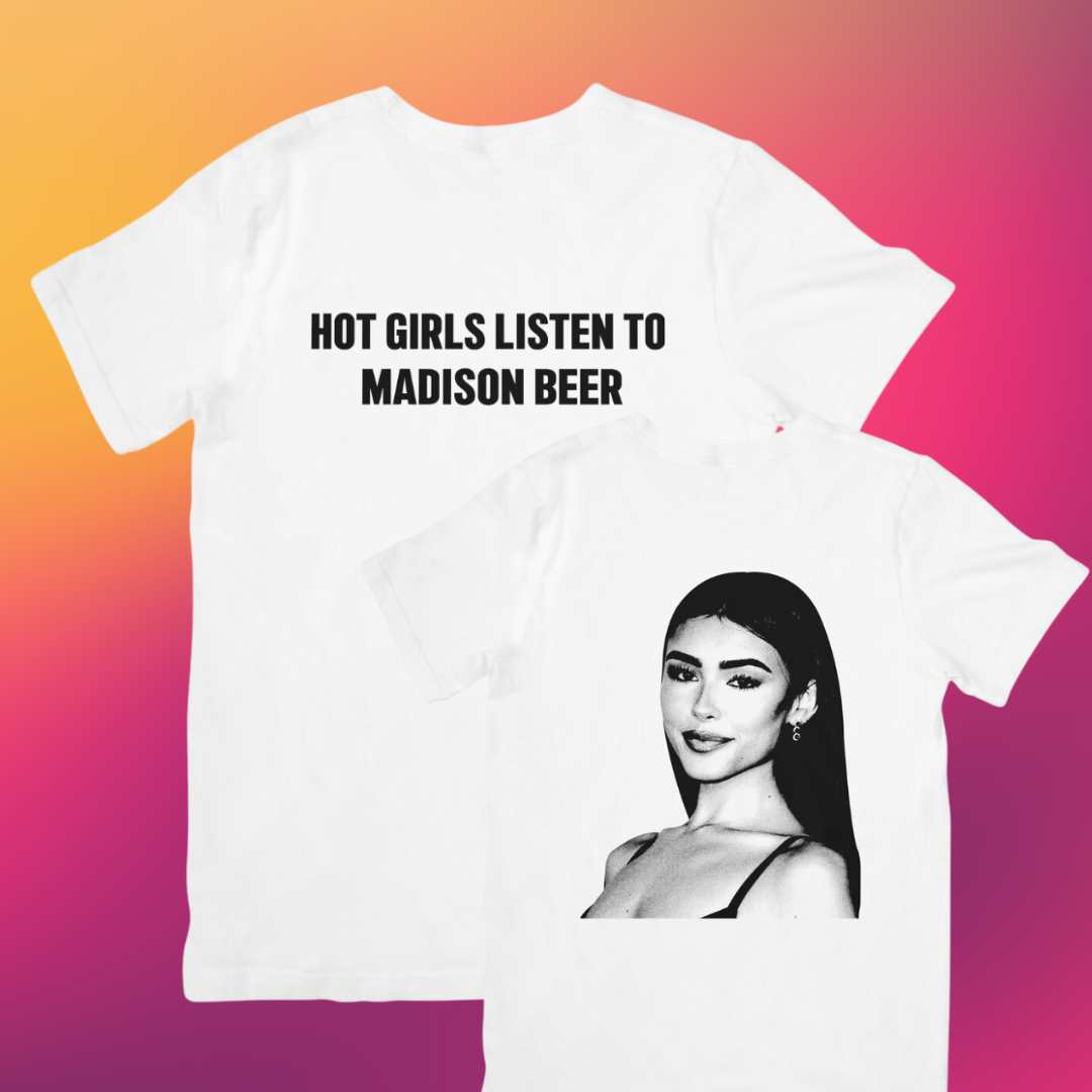 Camiseta Básica Madison Beer Hot Girls Branco
