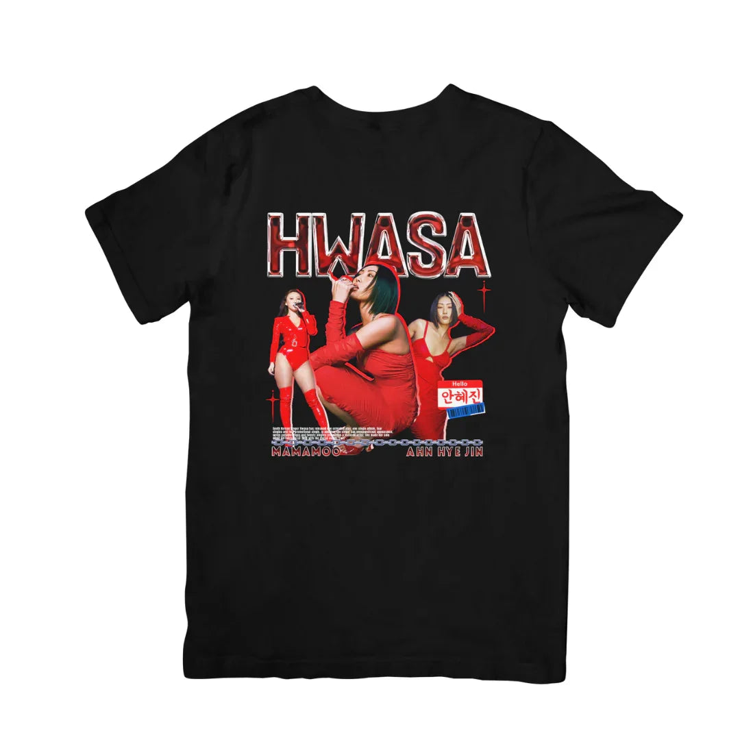 Camiseta Básica Mamamoo Hwasa Mood Red - preto