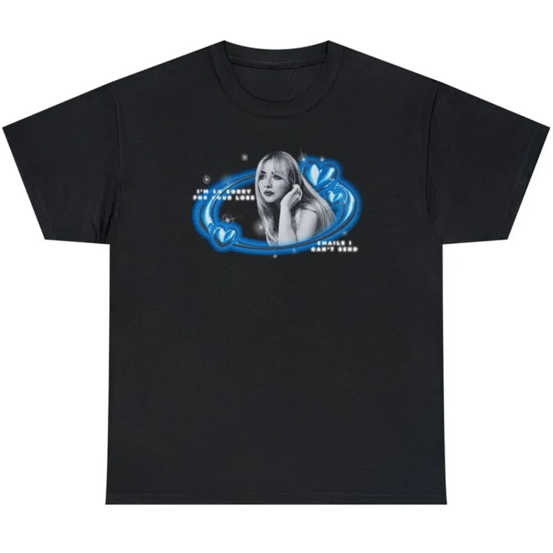 Camiseta Básica Sabrina Carpenter I'm So Sorry Preto