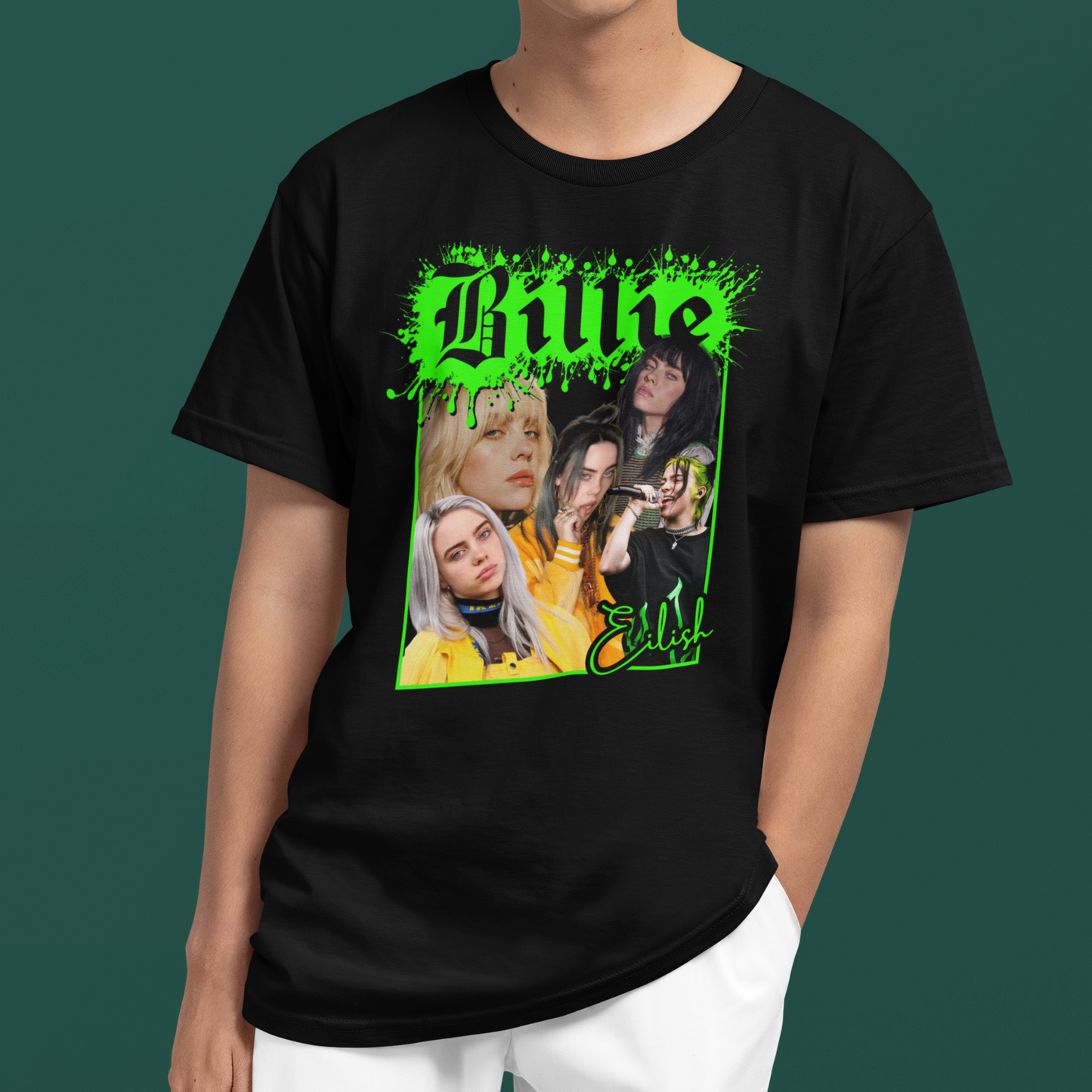 Camiseta Básica Billie Eilish Retro