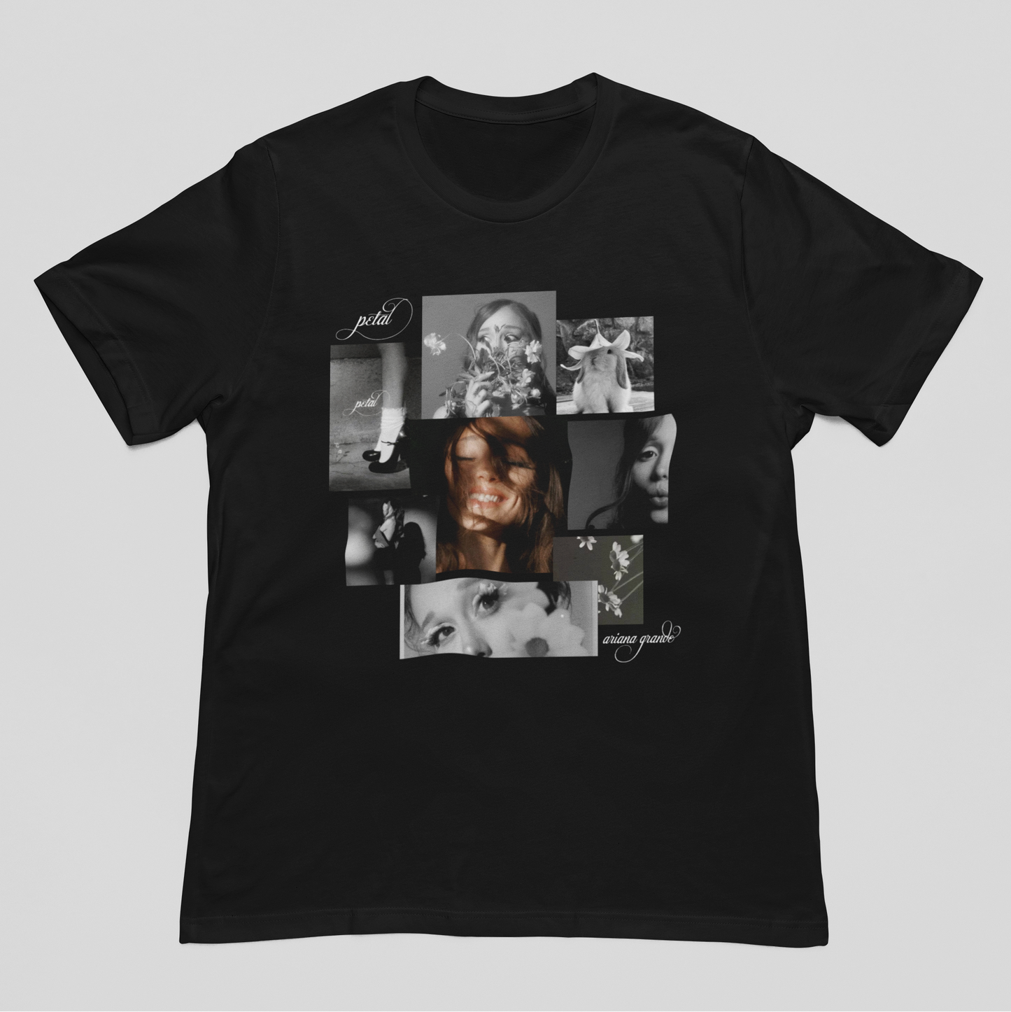 Camiseta Básica Ariana Grande Collage New Album