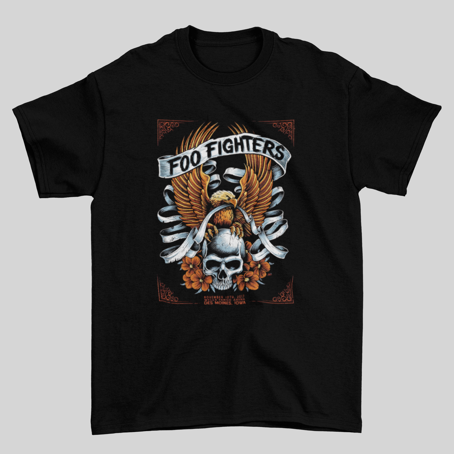 Camiseta Básica Foo Fighters Skull Graphic