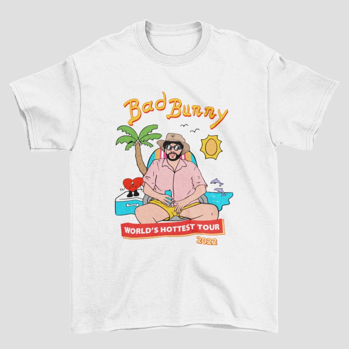 Camiseta Básica Bad Bunny World's Hottest Tour
