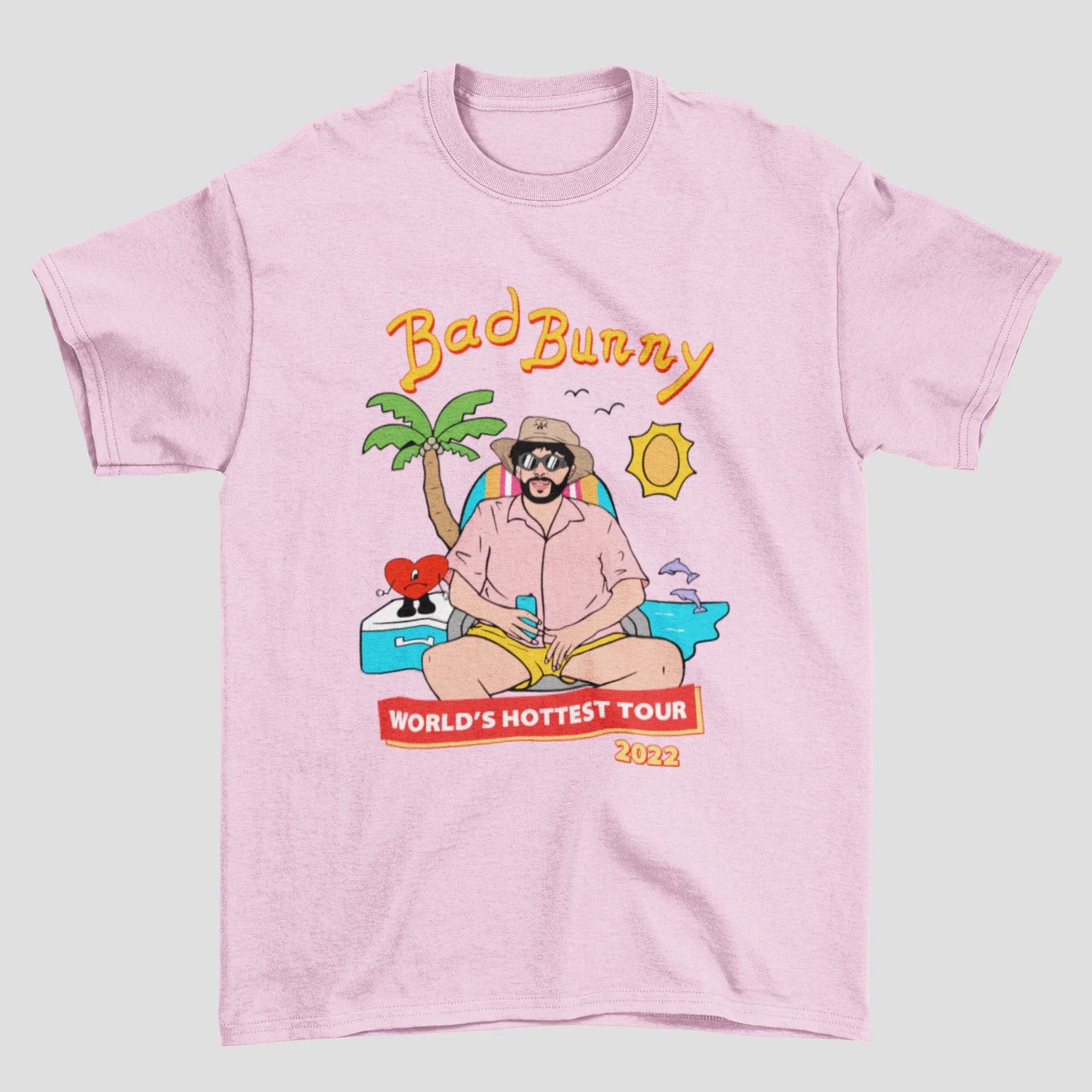 Camiseta Básica Bad Bunny World's Hottest Tour