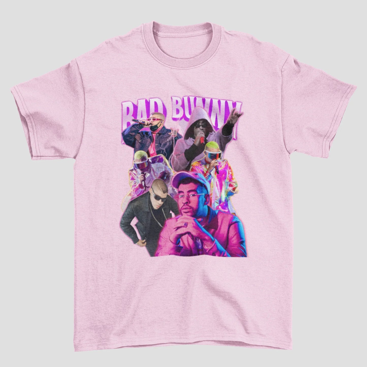Camiseta Básica Bad Bunny Pink Style
