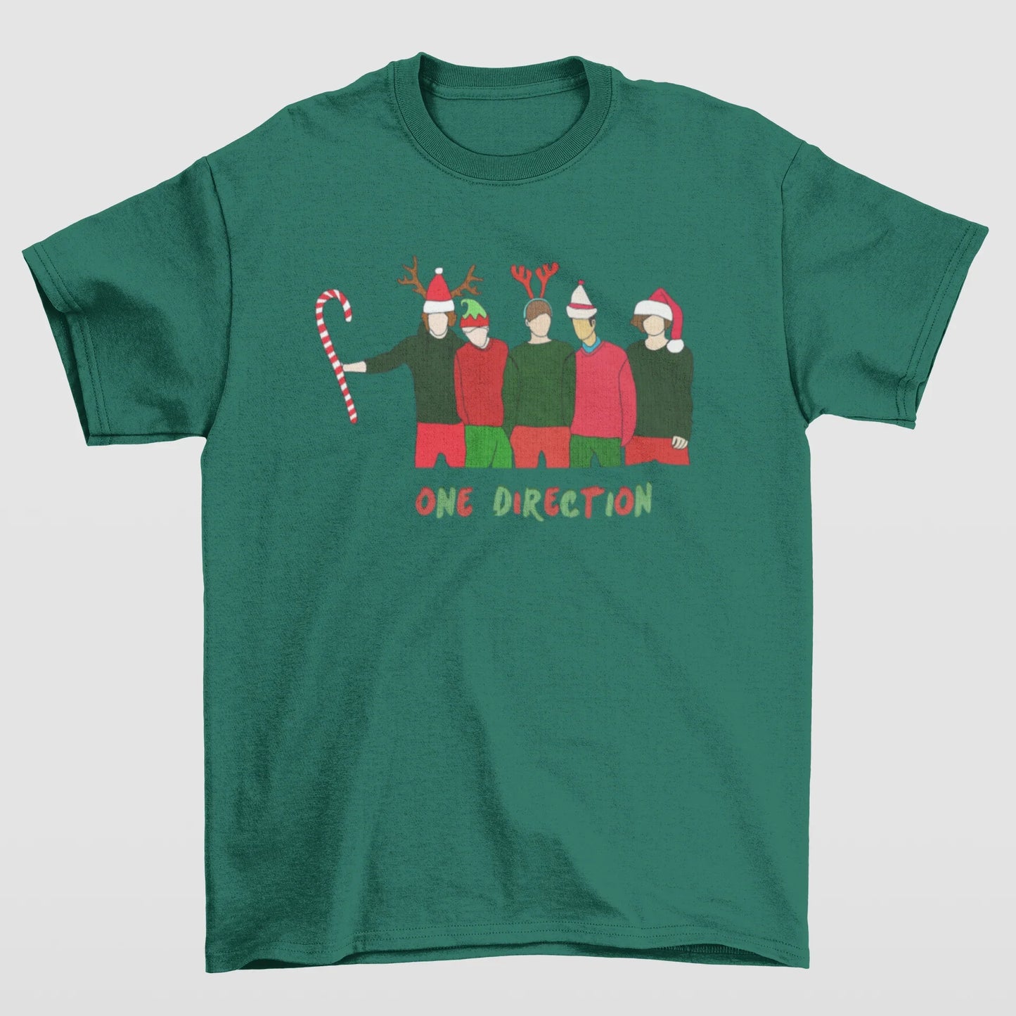 Camiseta Básica One Direction Christmas- verde