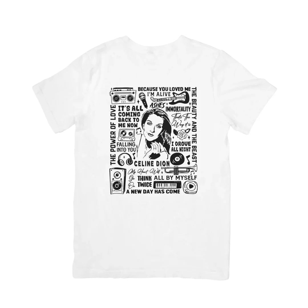 Camiseta Básica Céline Dion Musics Branco