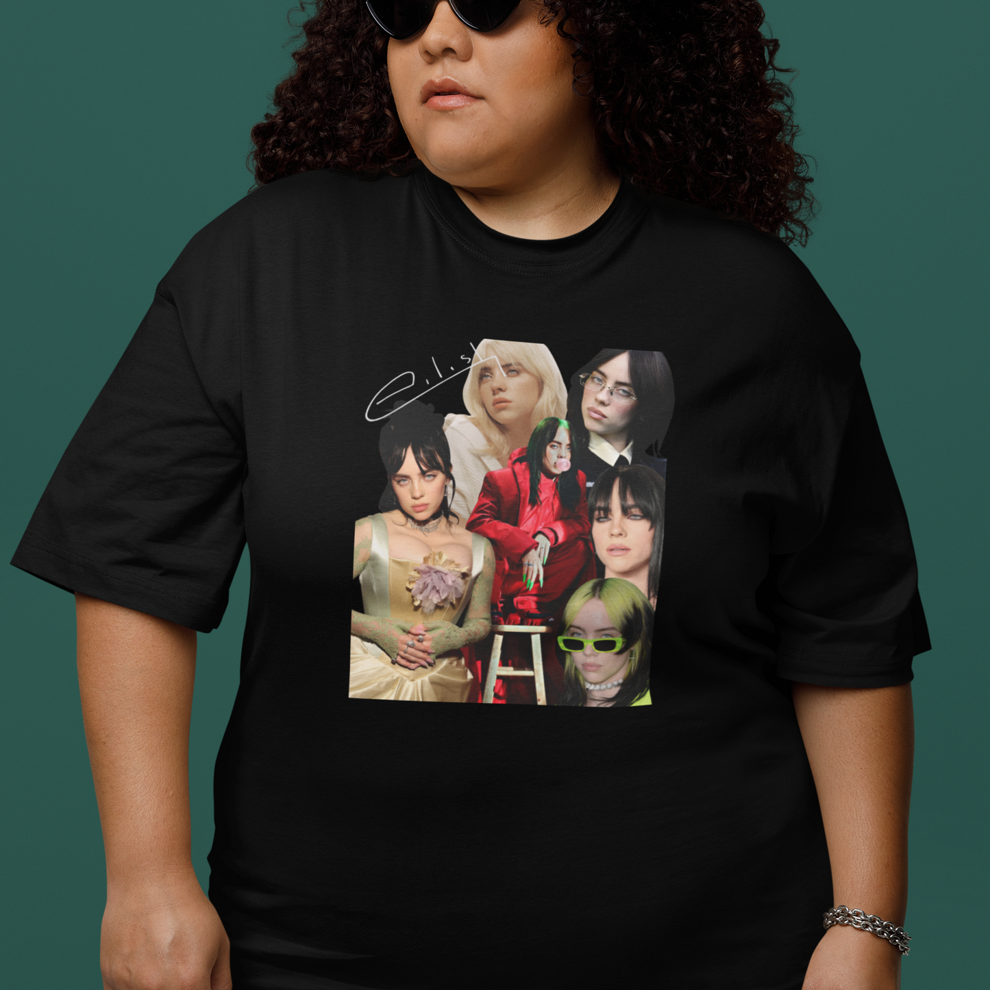 Camiseta Básica Billie Eilish Photos Collab