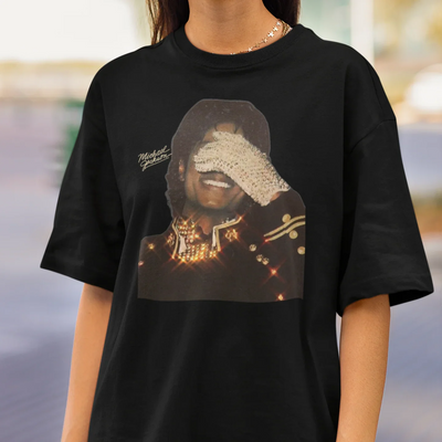 Camiseta Básica Michael Jackson Glove On Face