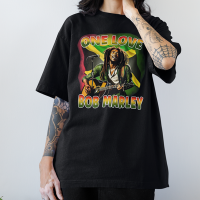 Camiseta Básica Bob Marley One Love Graphic