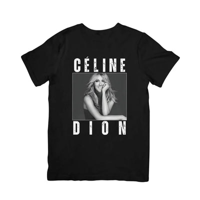 Camiseta Básica Céline Dion P&B Preto