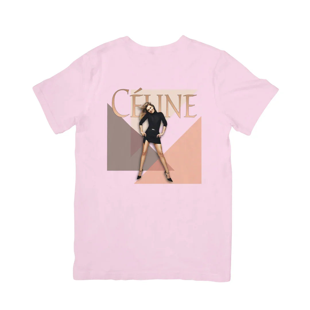 Camiseta Básica Céline Dion Photo Rosa Bebê