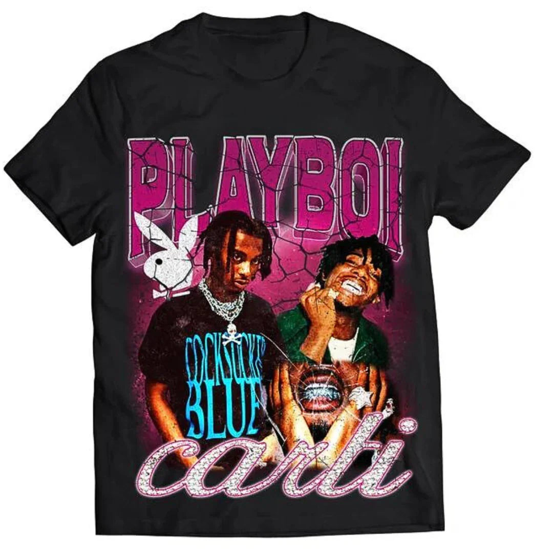 Camiseta Básica Playboi Carti Mood - PRETO