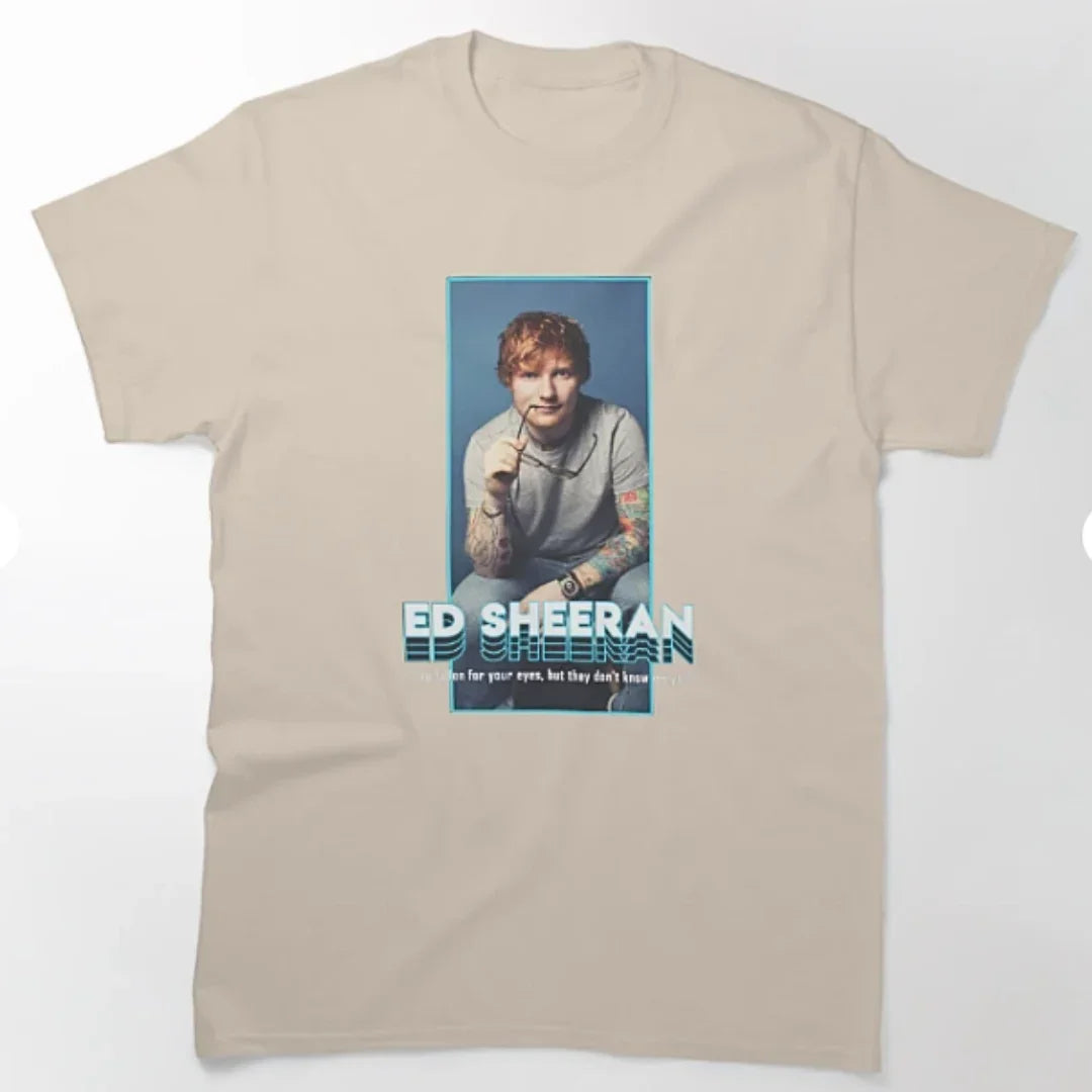 Camiseta Básica Ed Sheeran Casual Pérola