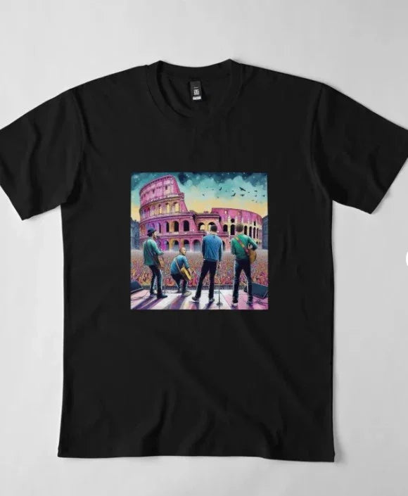 Camiseta Básica Coldplay In Rome-PRETO