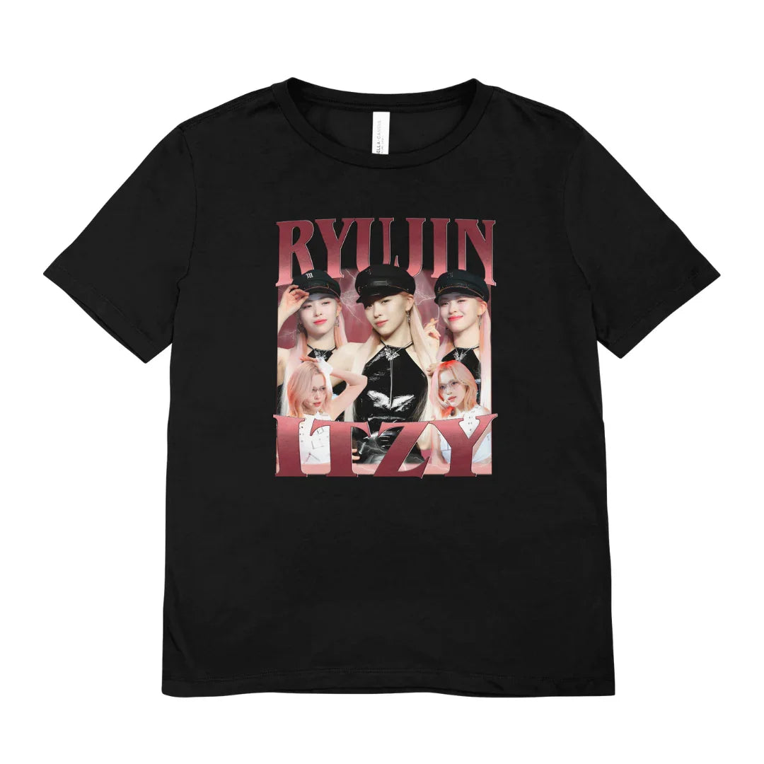 Camiseta Básica Itzy Ryujin Graphic - preto