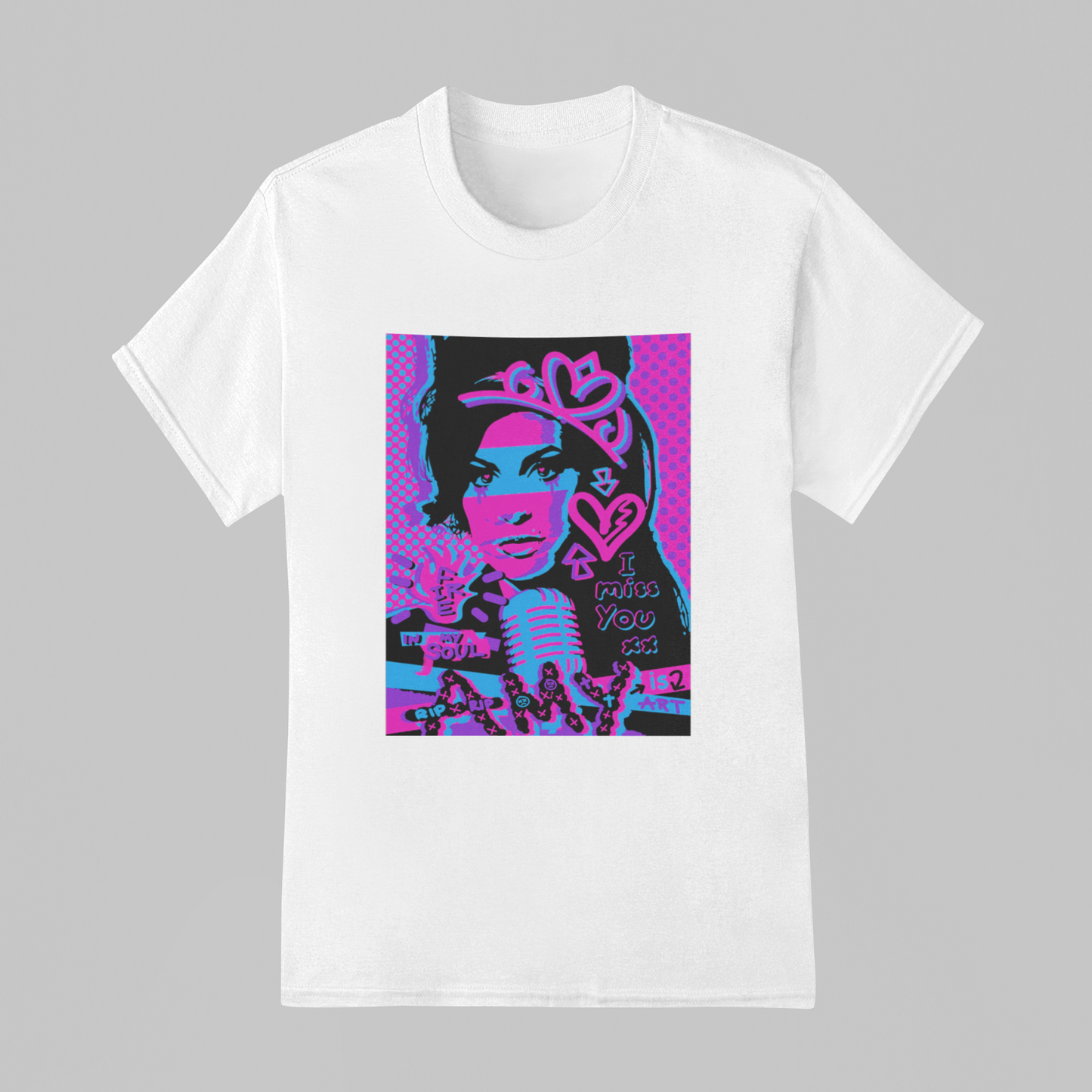 Camiseta Básica Amy Winehouse Art