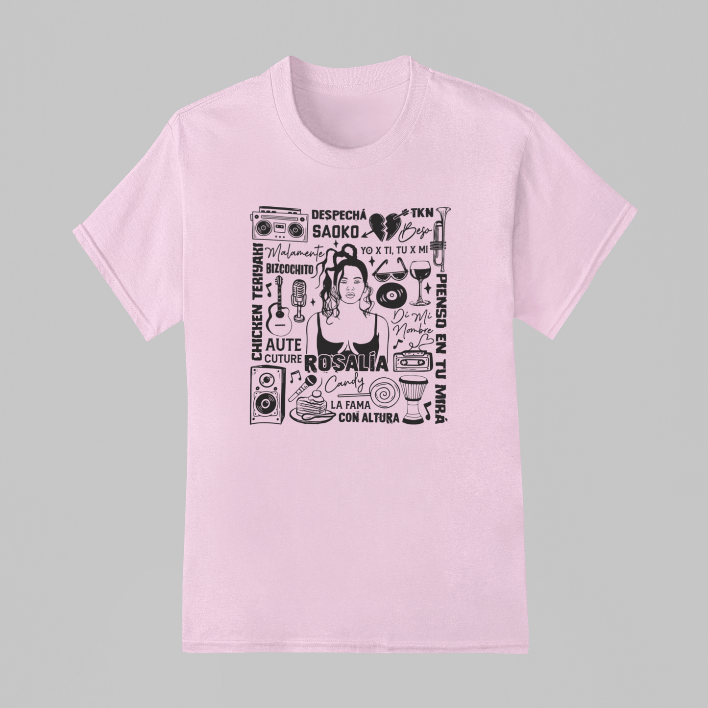 Camiseta Básica Rosalia Musics Letter