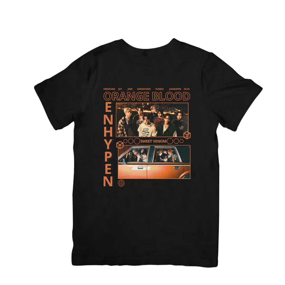 Camiseta Básica Enhypen Sweet Venom - preto