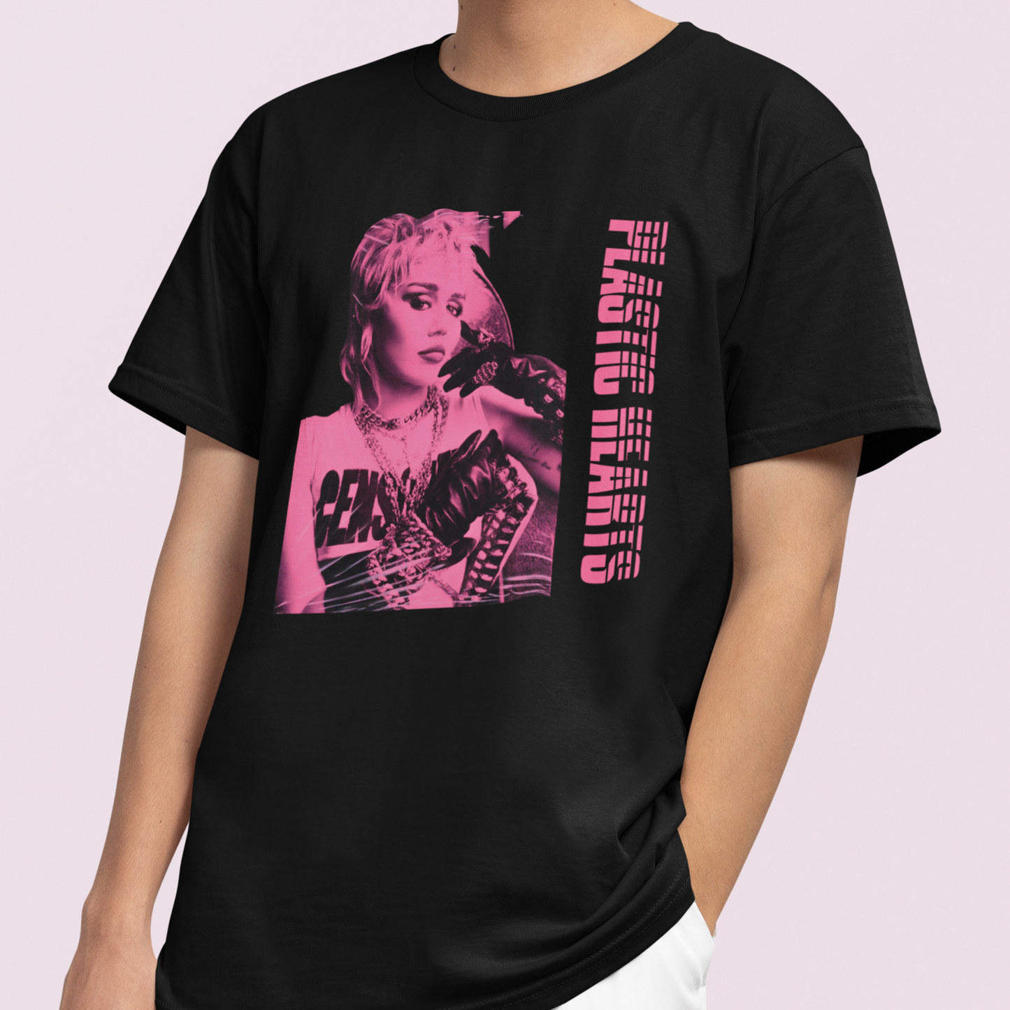 Camiseta Básica Miley Cyrus Plastic Hearts