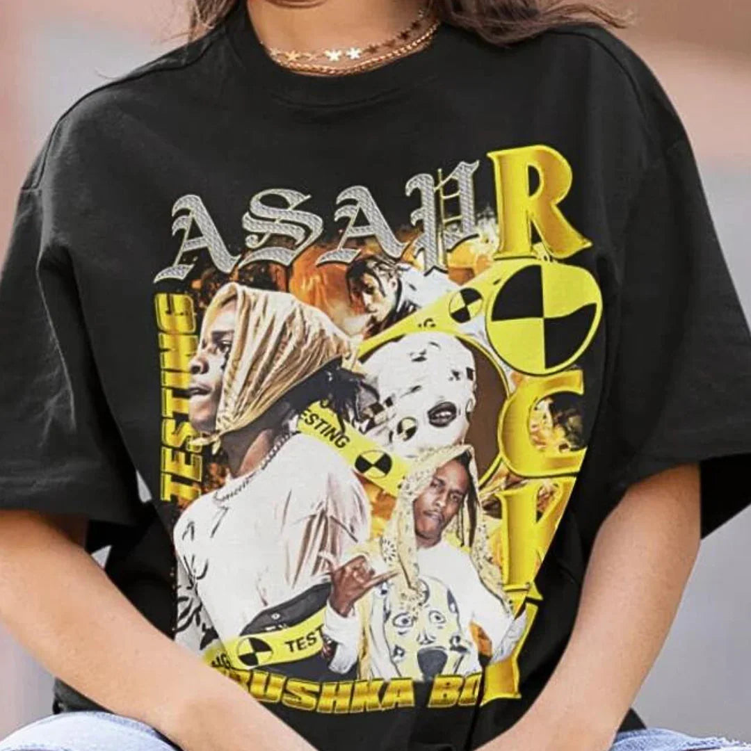 Camiseta Básica Asap Rocky Testing - PRETO ( FRENTE )