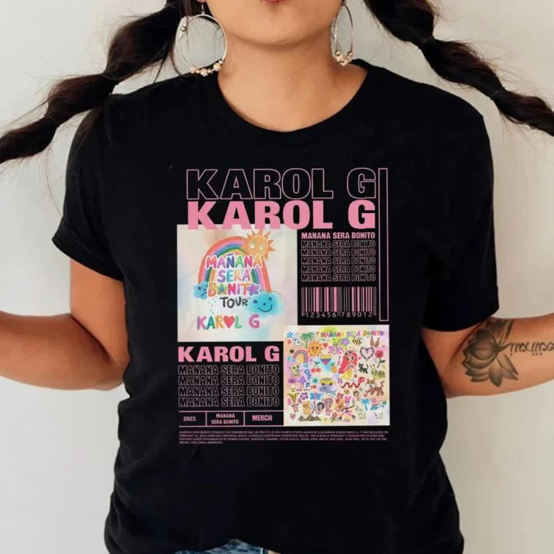 Camiseta Básica Karol G Tour Preto