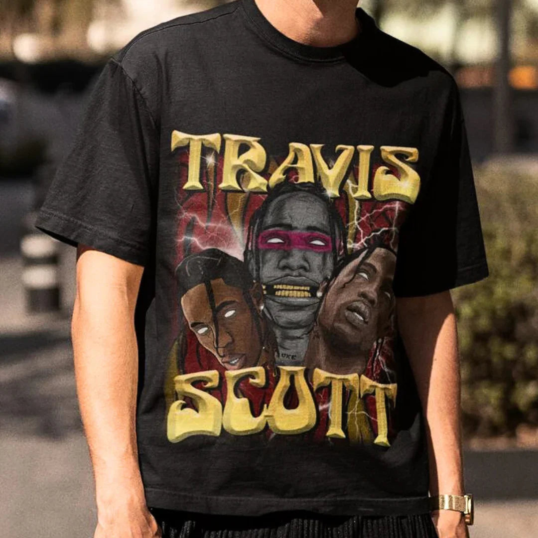 Camiseta Básica Travis Scott Collab Graphic Preto