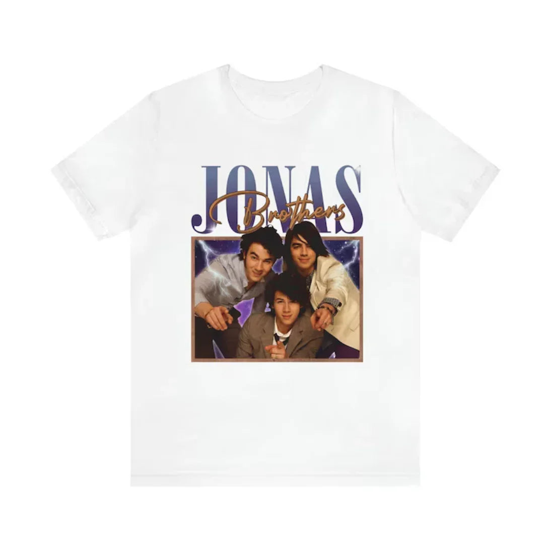 Camiseta Básica Jonas Brothers Vintage Branco