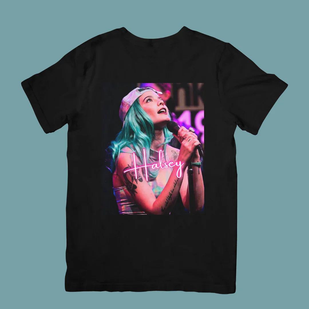 Camiseta Básica Halsey Vintage Preto