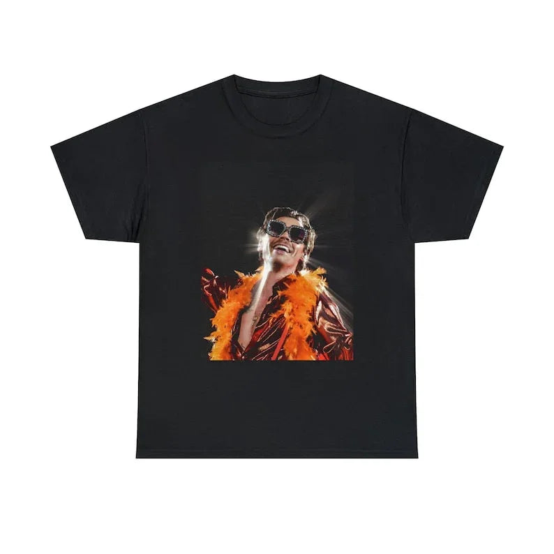 Camiseta Básica Harry Styles Vintage Show - Preto