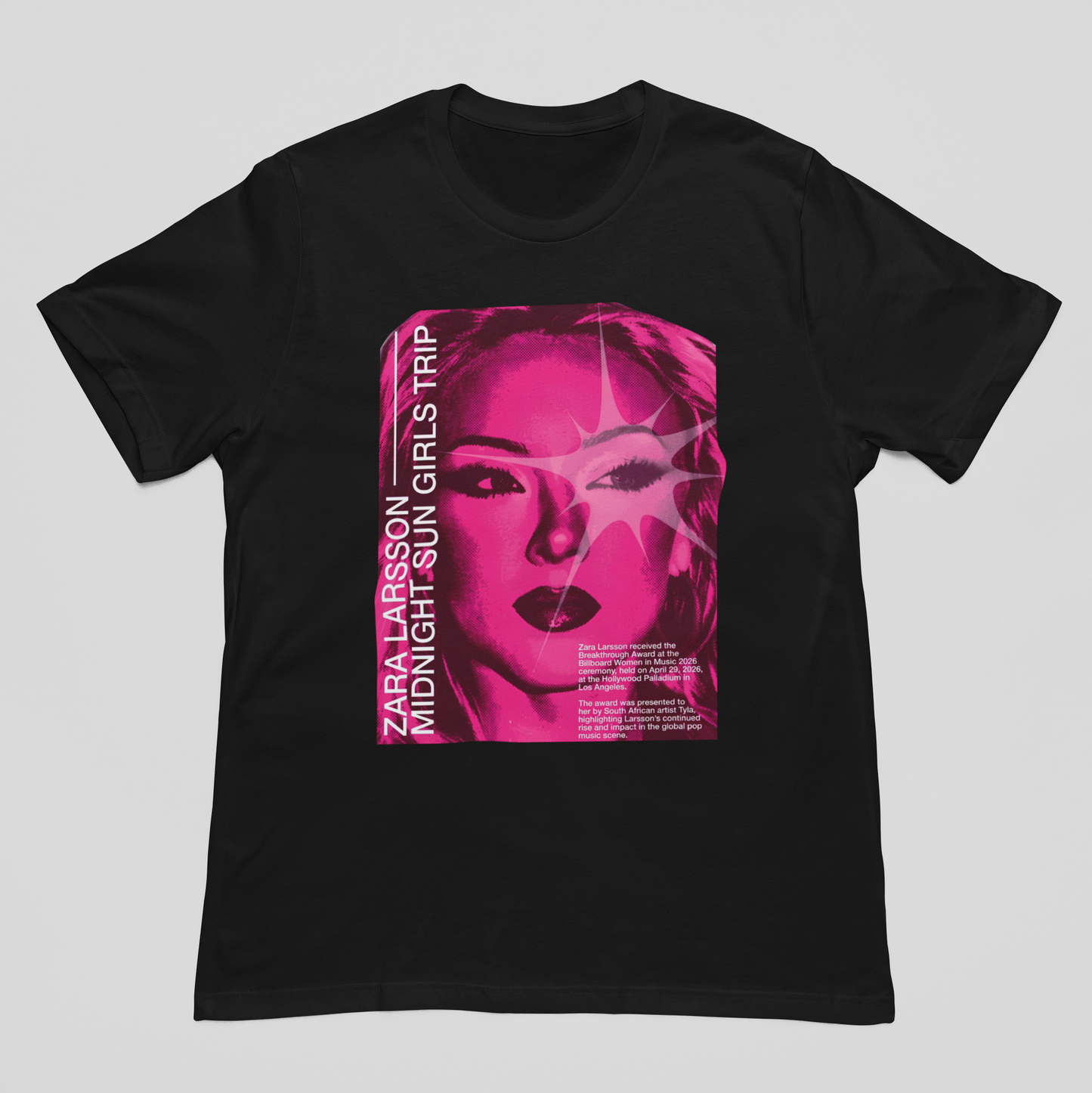 Camiseta Básica Zara Larsson Pink Photo