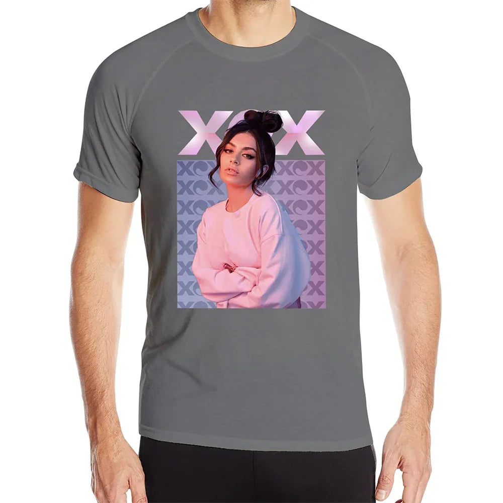 Camiseta Básica Charli XCX Casual Cinza
