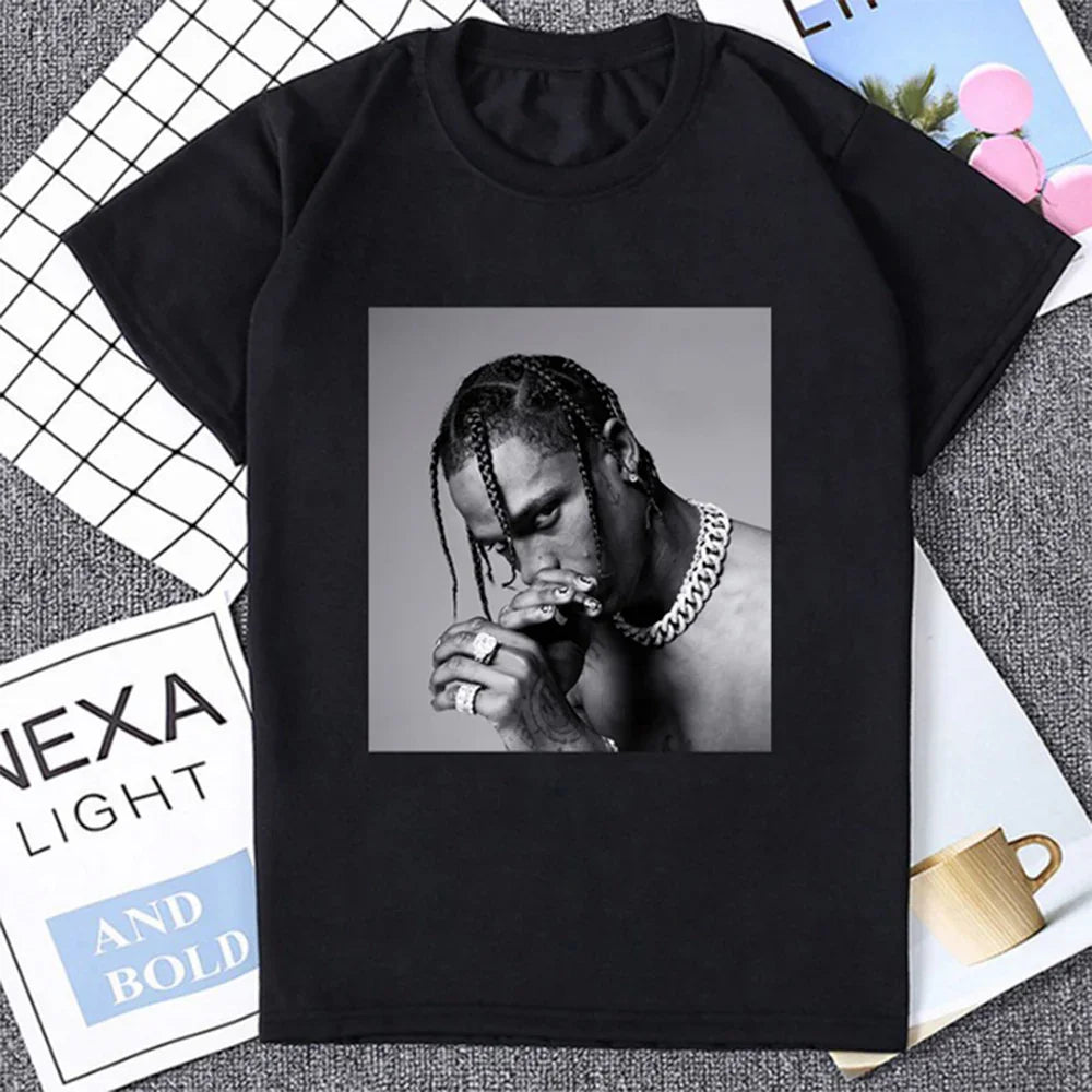 Camiseta Básica Face Travis Scott Preto