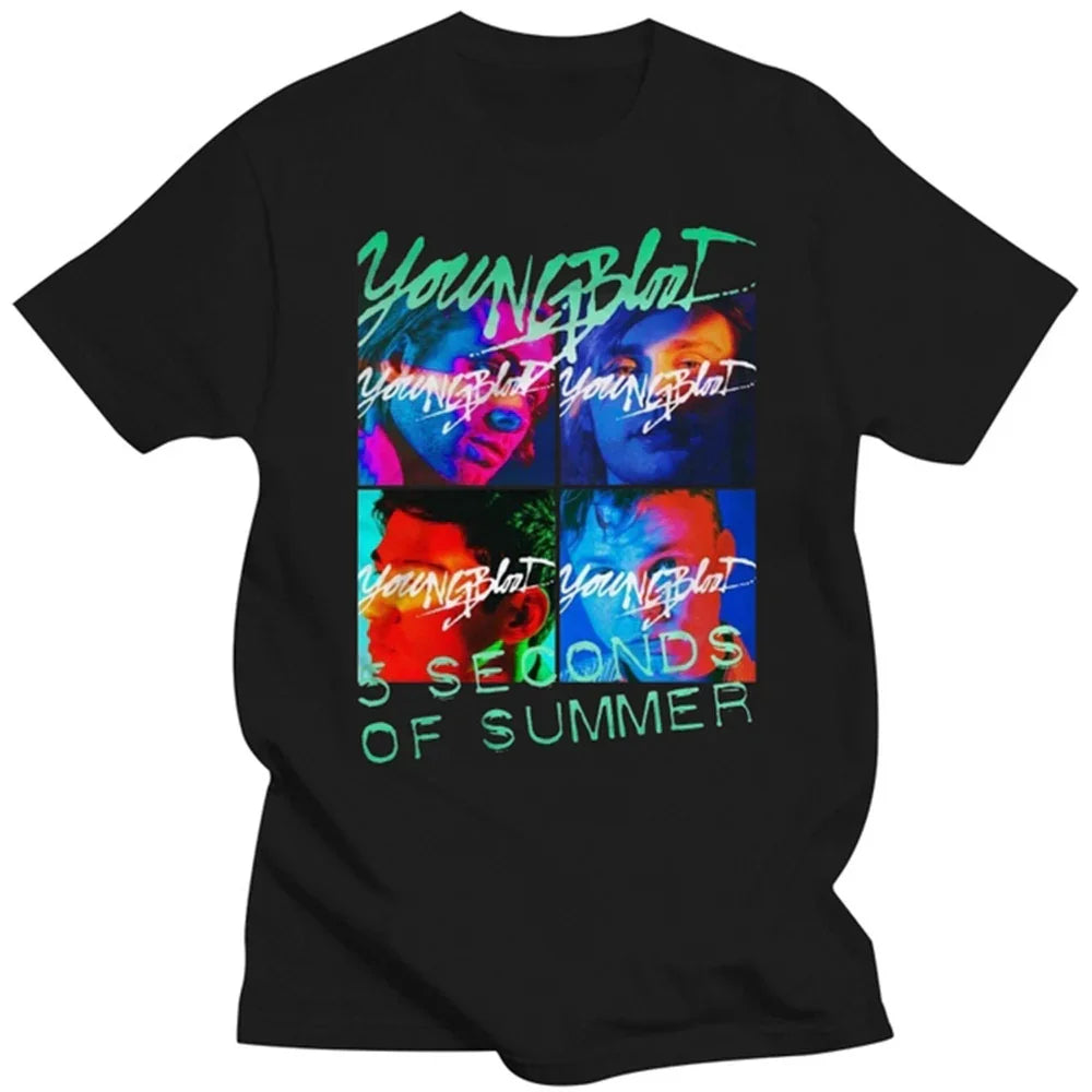 Camiseta Básica 5 Seconds of Summer Youngblast - PRETO ( FRENTE)