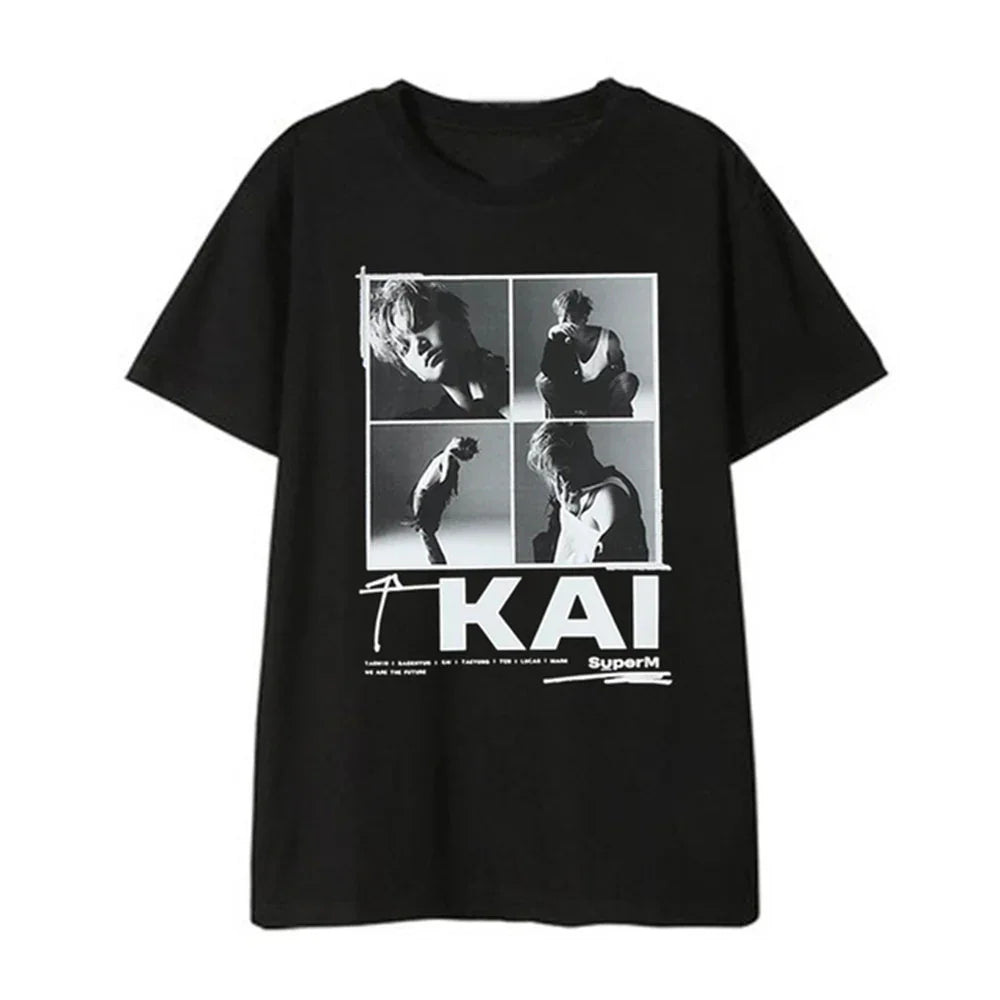 Camiseta Básica EXO Kai Super M - preto