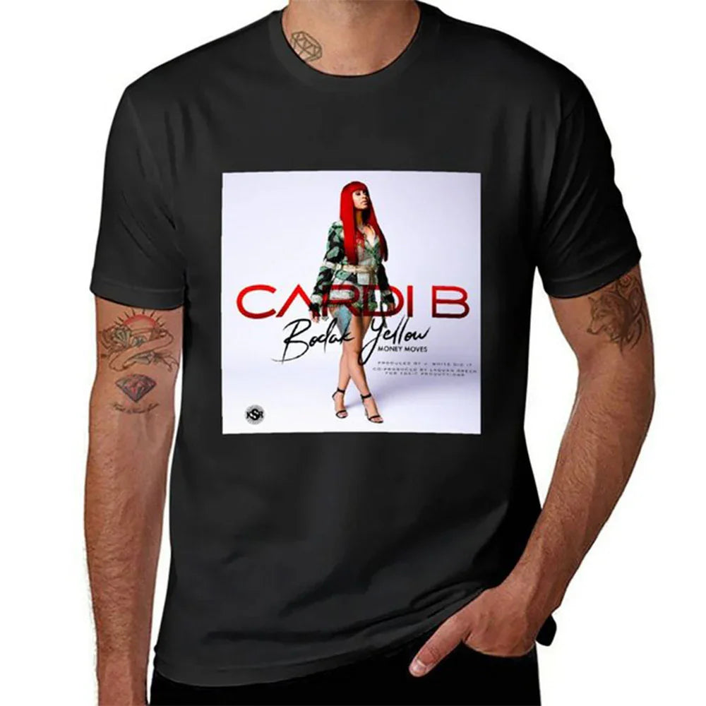 Camiseta Básica Cardi B Money Movies Preto