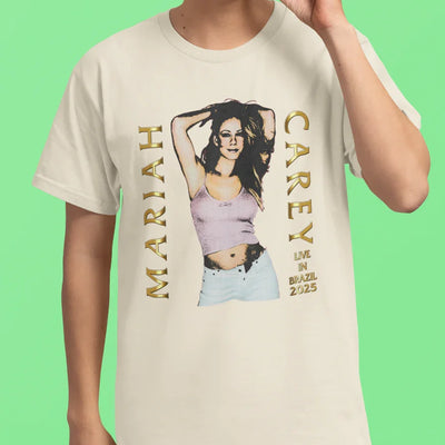 Camiseta Básica Unissex Mariah Carey Live In Brazil