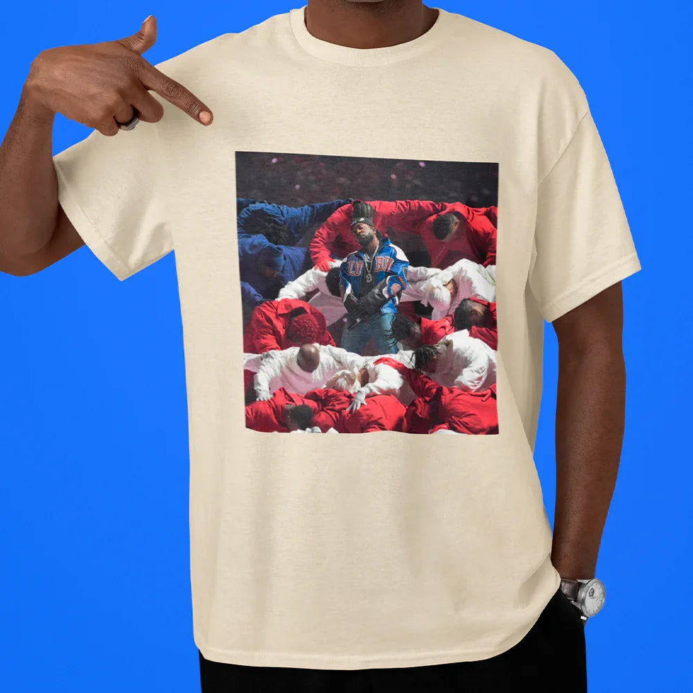 Camiseta Básica Kendrick Lamar Superbowl Flag