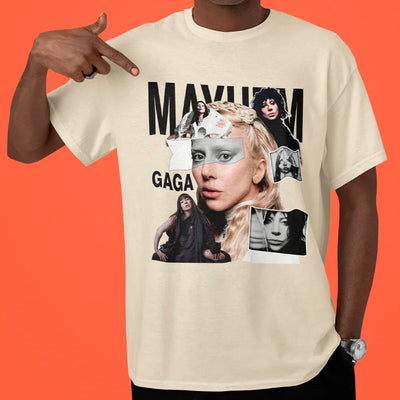 Camiseta Básica Lady Gaga Mayhem Collage